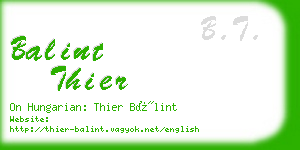 balint thier business card